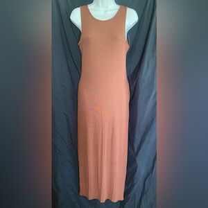 Elegant Sleeveless Brown Maxi Dress